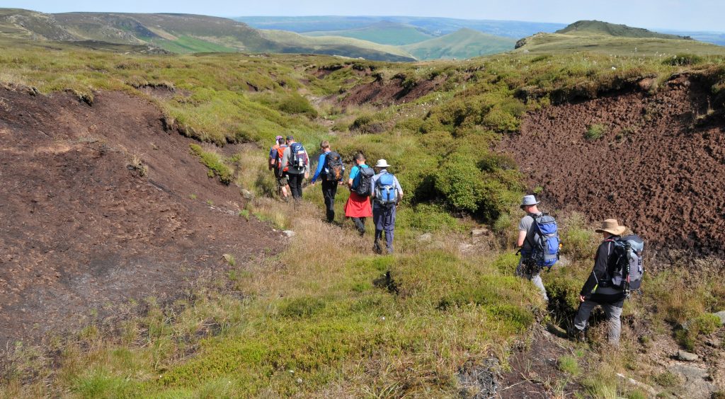 A moorland walk on the Kinder Plateau of the Dark Peak